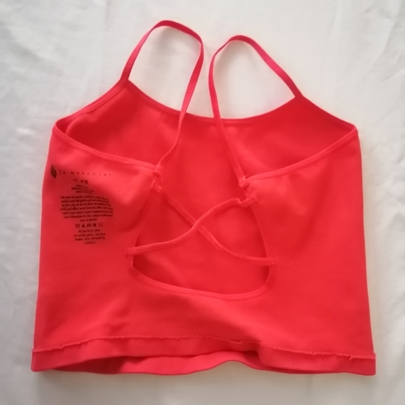 Free People Movement Strappy Back Cropped Tank Ribbed Neon Raspberry M/L (6-10) - Picture 10 of 15